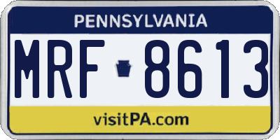 PA license plate MRF8613