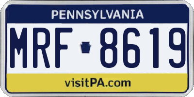 PA license plate MRF8619