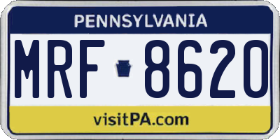 PA license plate MRF8620