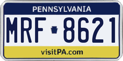 PA license plate MRF8621