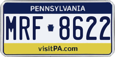 PA license plate MRF8622