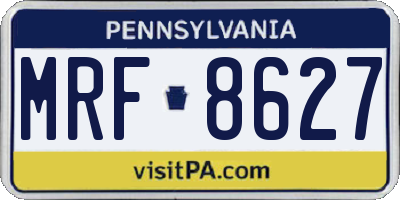PA license plate MRF8627