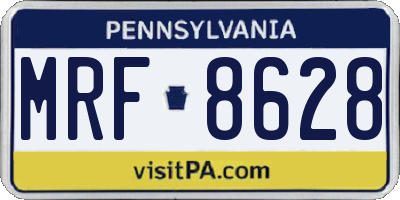 PA license plate MRF8628
