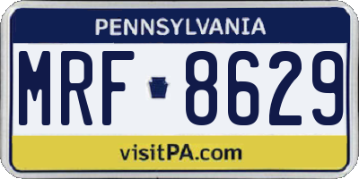 PA license plate MRF8629