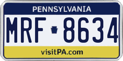 PA license plate MRF8634