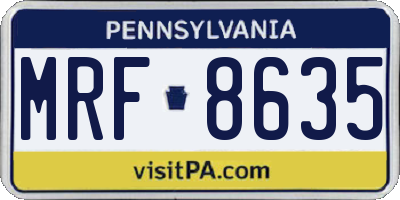 PA license plate MRF8635