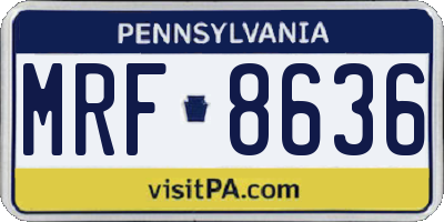 PA license plate MRF8636
