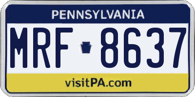 PA license plate MRF8637