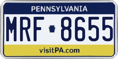 PA license plate MRF8655