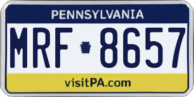 PA license plate MRF8657