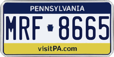 PA license plate MRF8665