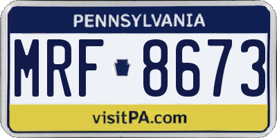 PA license plate MRF8673