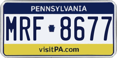PA license plate MRF8677