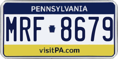 PA license plate MRF8679