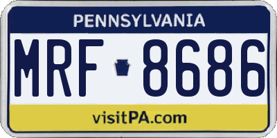 PA license plate MRF8686