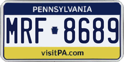 PA license plate MRF8689