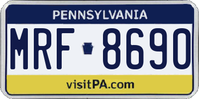 PA license plate MRF8690