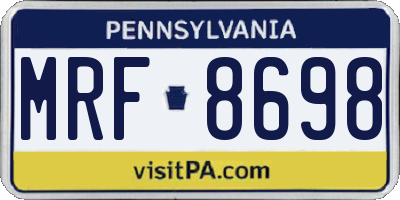 PA license plate MRF8698
