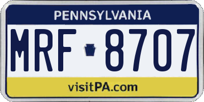 PA license plate MRF8707