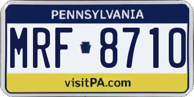 PA license plate MRF8710