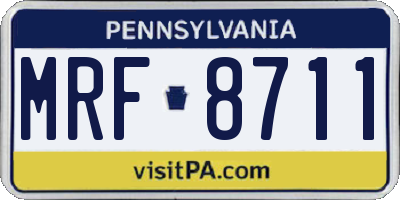 PA license plate MRF8711