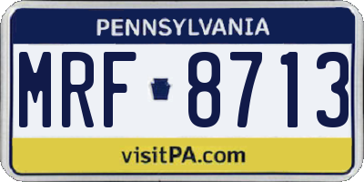PA license plate MRF8713