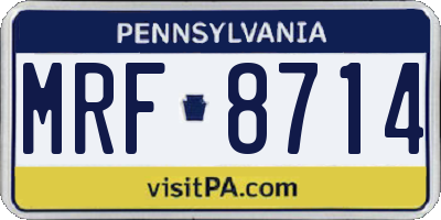 PA license plate MRF8714