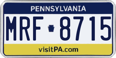 PA license plate MRF8715