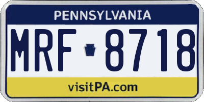 PA license plate MRF8718