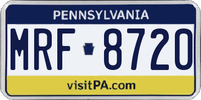 PA license plate MRF8720