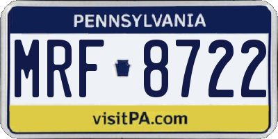 PA license plate MRF8722