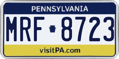 PA license plate MRF8723