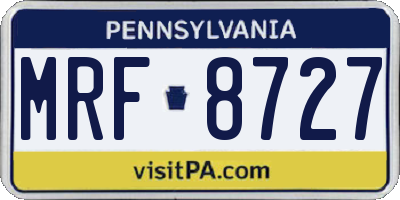 PA license plate MRF8727