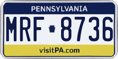 PA license plate MRF8736