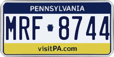 PA license plate MRF8744