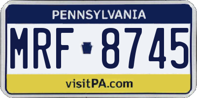 PA license plate MRF8745