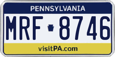 PA license plate MRF8746