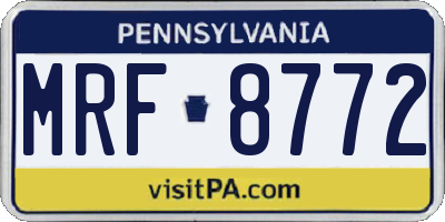 PA license plate MRF8772