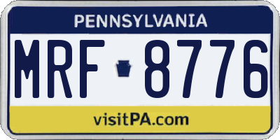 PA license plate MRF8776