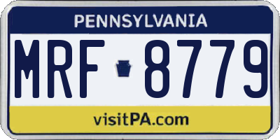 PA license plate MRF8779