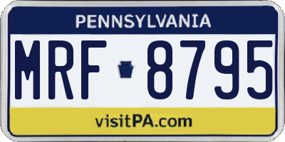 PA license plate MRF8795