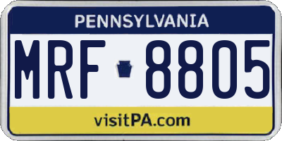 PA license plate MRF8805