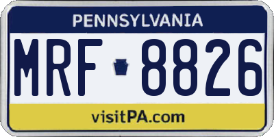 PA license plate MRF8826