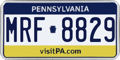 PA license plate MRF8829