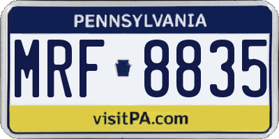 PA license plate MRF8835