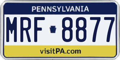 PA license plate MRF8877
