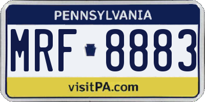 PA license plate MRF8883