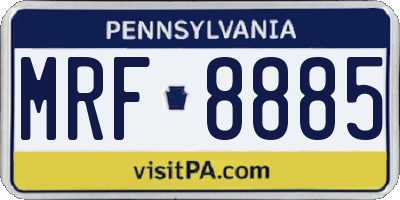 PA license plate MRF8885