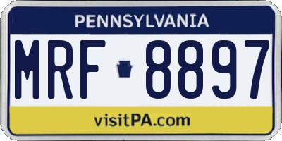 PA license plate MRF8897