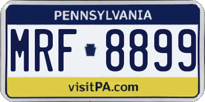 PA license plate MRF8899